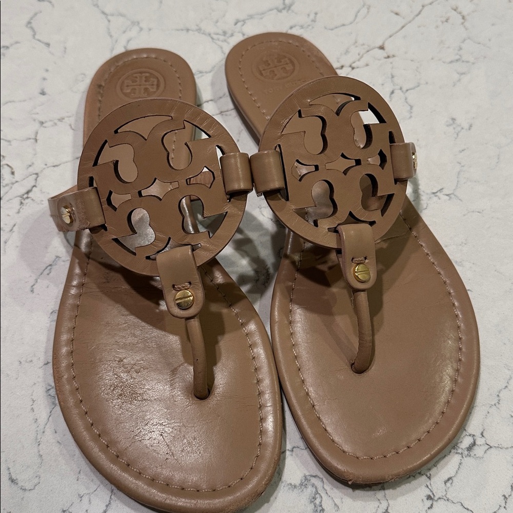 Tory Burch Miller Leather Sandal (Light Makeup) Size 9